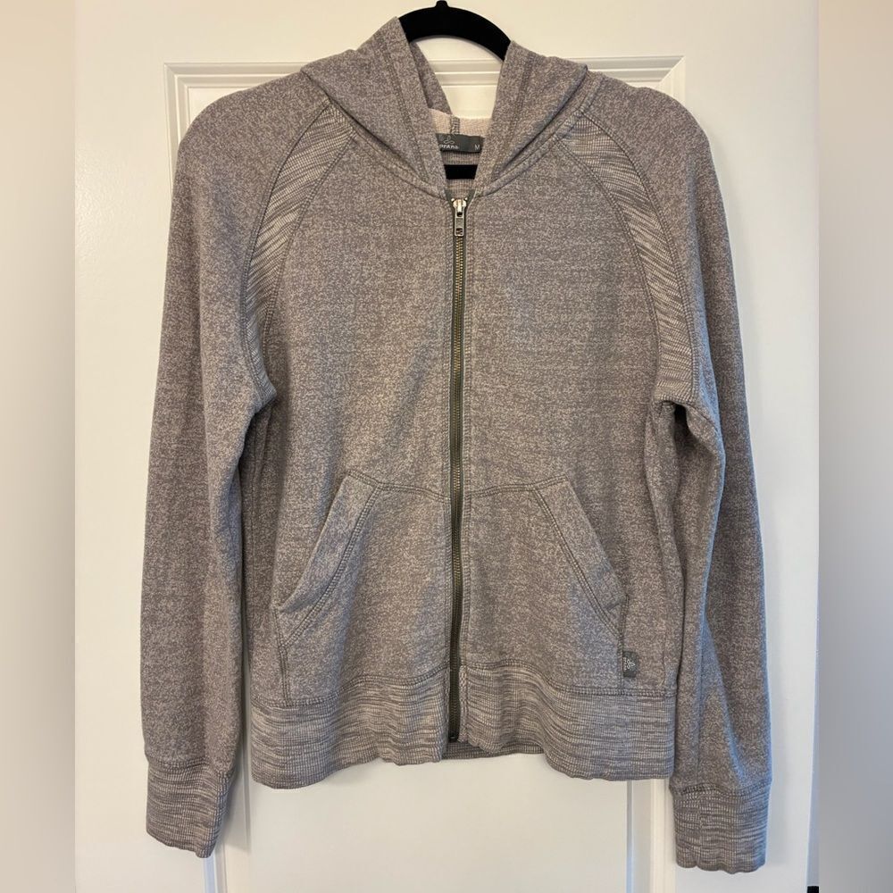 PRANA Miranda Organic Cotton Hoodie Full Zip Sweatshirt Gray Women’s Size Medium